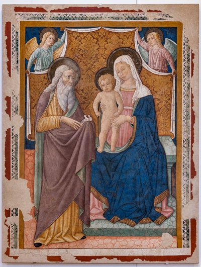 Bebek İsa ve Aziz Simeon ile Madonna, XV yüzyılın ikinci yarısı (fresk) by Pier Antonio Mezzastris