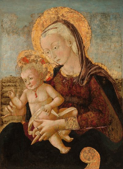 Madonna ve Çocuk, c.1475 (panel üzerine tempera, tuvale aktarılmış) by Pier Francesco Fiorentino