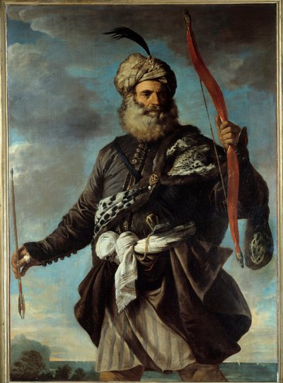 Yay tutan doğulu bir savaşçı figürü. Pier Francesco Mola