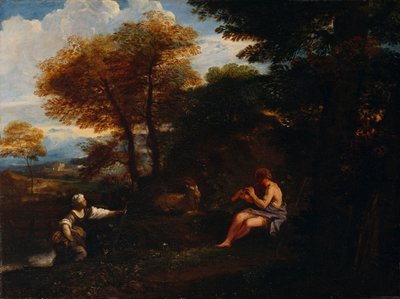 Bir Çoban ve Çoban ile Manzara (tuval üzerine yağlıboya) by Pier Francesco Mola