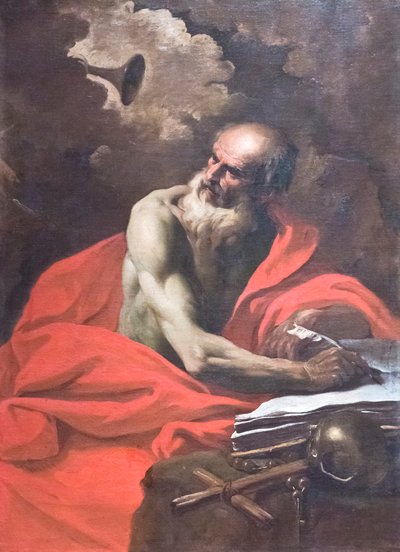 Aziz Jerome (tuval üzerine yağlıboya) by Pier Francesco Mola