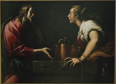 Kuyudaki İsa ve Samiriyeli kadın. (Tuval üzerine yağlıboya by Pier Francesco Morazzone