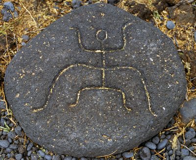 Taş oyma, Puako Petroglyph Arkeoloji Bölgesi, Hawaii Adası, Amerika Birleşik Devletleri by Blaise Nicolas Le Sueur