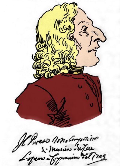 Antonio Vivaldi (1678 - 1741), Karikatür Pierre Leone Ghezzi (1674 - 1755) by Pier Leone Ghezzi