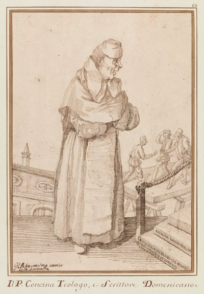 Komedilerin Peder concina düşmanı by Pier Leone Ghezzi