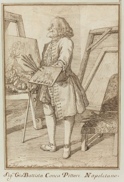 Signore Sebastiano Conca, Napoliten Ressam (Signore Sebastiano Conca, Napoliten Ressam) by Pier Leone Ghezzi