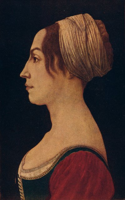 Yeşilli ve Kızıllı Kadın, 15. yüzyıl 1906 by Piero del Pollaiolo