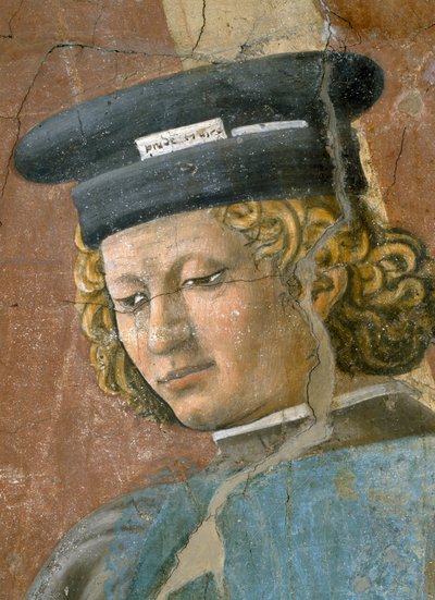 Gerçek Haç Efsanesi, Yahudilerin İşkencesi, işkenceci detayı, 1464 fresk tamamlandı by Piero della Francesca