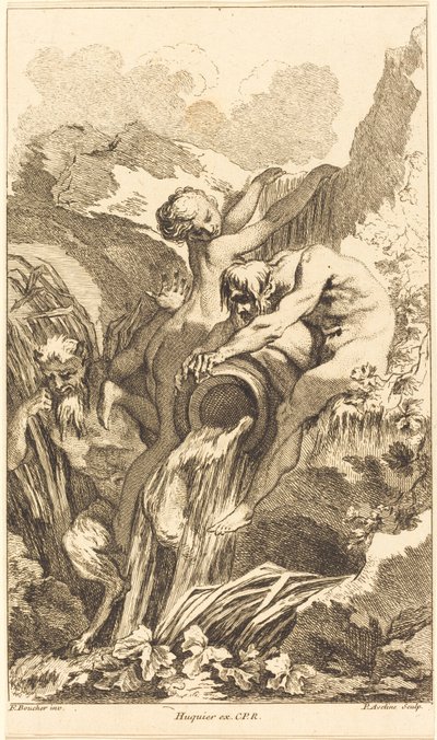 Satyr, Su Perisi ve Nehir Tanrısı by Pierre Alexandre Aveline after François Boucher