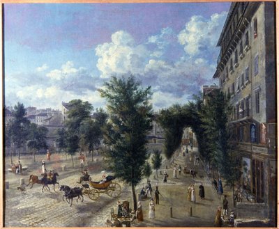 Boulevard des Capucines ve surun alt caddesi by Pierre Alexandre Pau de Saint Martin