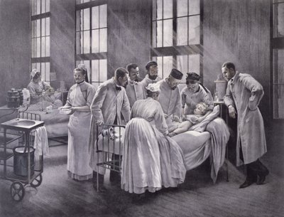 Doktor Roux Tarafından Tedavi Edilen Krup, E. Buval tarafından gravür by Pierre Andre Brouillet