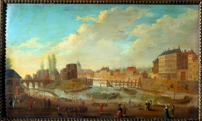 Louviers Adası Görünümü ve Saint Louis Adası Noktası Pierre Demachy (1723-1807) 1780 Sun tarafından Saint Paul Limanı Tablosu Görünümleri. 0,32x0,53 m Paris, Musee Carnavalet by Pierre Antoine Demachy