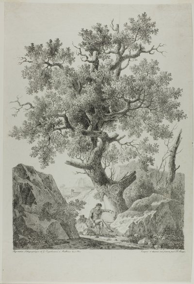 Kayalık Bir Manzarada Sanatçı by Pierre Antoine Mongin