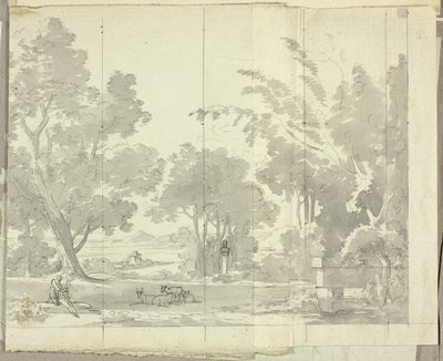 Harabeler ve Figürlerle Fantastik Manzara by Pierre Antoine Mongin