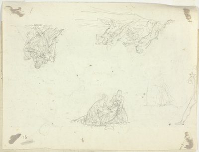 Eskiz Sayfası: Figür Grupları by Pierre Antoine Mongin