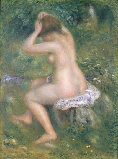 Bir Yıkanan, 1885-90 dolayları (tuval üzerine yağlı boya) by Pierre Auguste Renoir