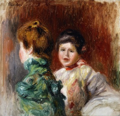 İki Kadın Başı Çizimi; Eskiz, İki Kadın Kafası, 1895 by Pierre-Auguste Renoir