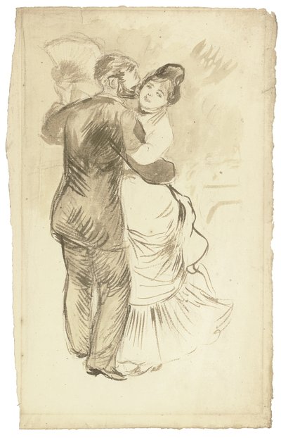 "Kırsalda Dans" konulu bir çalışma, 1883 by Pierre Auguste Renoir