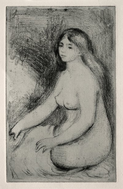 oturan yüzücü by Pierre Auguste Renoir