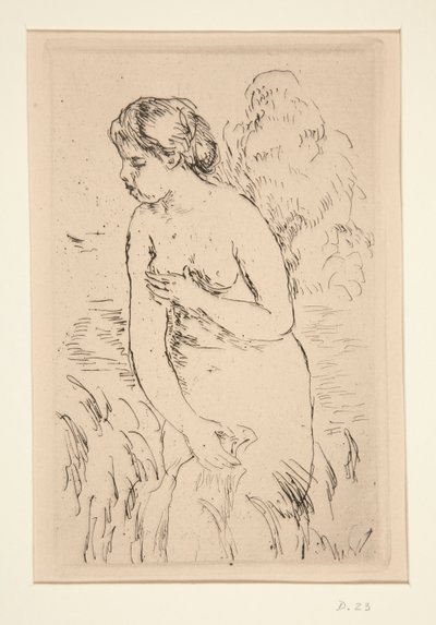 Baigneuse ilk çıkışı, ? mi-jambes (Dizlere Kadar Ayakta Yıkanan) by Pierre Auguste Renoir