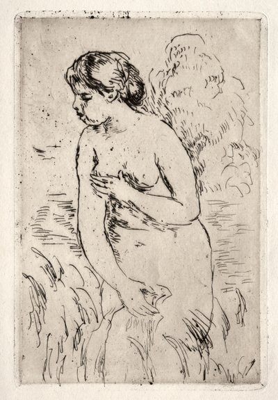 Yüzücü ayakta, yarım ayaklı. by Pierre Auguste Renoir