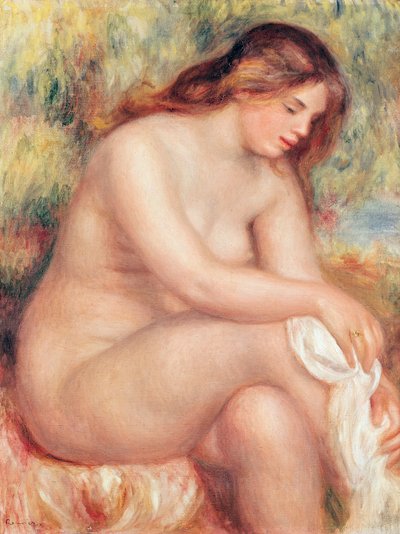 Bather Kendini Kurutuyor, c.1910 by Pierre Auguste Renoir