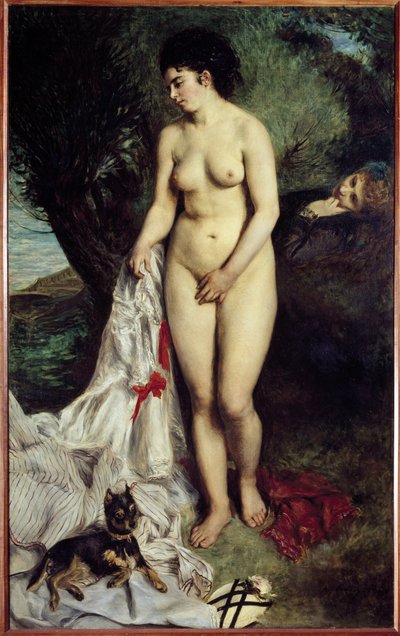 Bather with griffon Boyama Pierre-Auguste Renoir (1841-1919) 1870 Dim 184x115 cm Sao Paulo, Brezilya Sanat Müzesi by Pierre Auguste Renoir