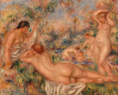 banyo yapanlar by Pierre Auguste Renoir