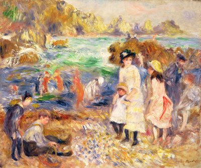 Sahil Sahnesi, Guernsey 1883 (tuval üzerine yağlı boya) by Pierre Auguste Renoir