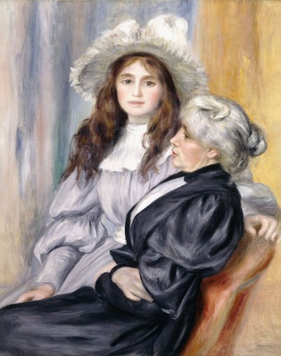 Berthe Morisot ve Kızı, Julie Manet, 1894 by Pierre Auguste Renoir