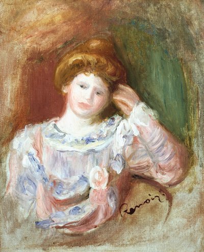 Bir kadın büstü, c.1907 by Pierre Auguste Renoir