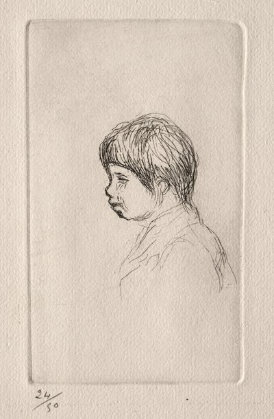 Claude Renoir, profilde. by Pierre Auguste Renoir