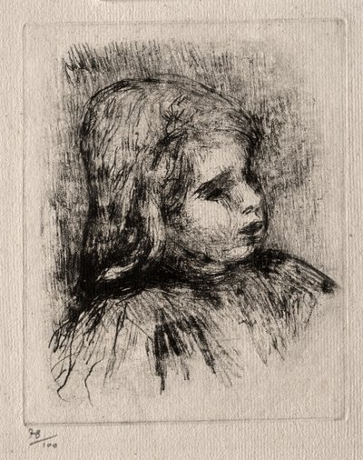 Claude Renoir, dörtte üçü sağa by Pierre Auguste Renoir