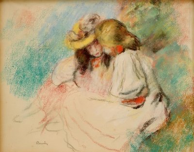 Iki küçük kız okuma by Pierre Auguste Renoir