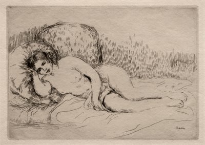 çıplak kadın yalan. by Pierre Auguste Renoir