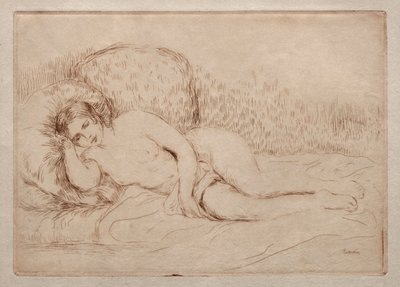 Yatan çıplak kadın, 1906. by Pierre Auguste Renoir