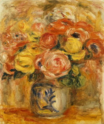 Mavi Beyaz Vazoda Çiçekler; Mavi Beyaz Vazoda Çiçekler, 1915 by Pierre Auguste Renoir
