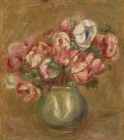 Yeşil Vazoda Çiçekler, 1906 by Pierre-Auguste Renoir