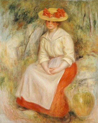 Gabrielle Hasır Şapkalı, 1900 by Pierre Auguste Renoir
