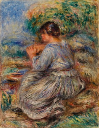 Bir Manzarada Oturan Kız by Pierre Auguste Renoir
