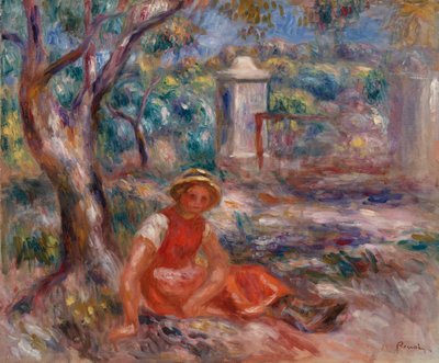 Ağacın dibindeki kız by Pierre Auguste Renoir