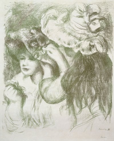 Şapka İğnesi, Birinci Pano; İğneli Şapka, Birinci Plaka, c.1897 by Pierre Auguste Renoir