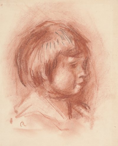 Çocuk Başı, c.1906 (sanguine tebeşir) by Pierre-Auguste Renoir