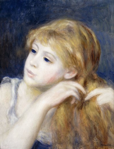 Genç Kızın Başı, 1890 by Pierre Auguste Renoir