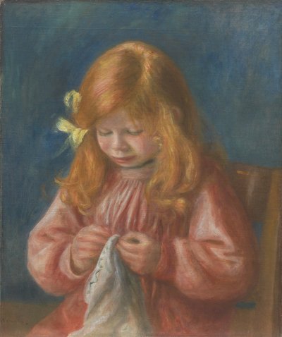 Jean Renoir Dikiş, 1899-1900 by Pierre Auguste Renoir