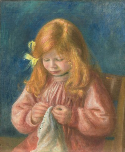 Jean Renoir Dikiş, 18991900. by Pierre Auguste Renoir