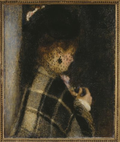 Peçe ile genç kadın by Pierre-Auguste Renoir