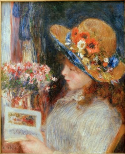genç kız, okuma by Pierre Auguste Renoir