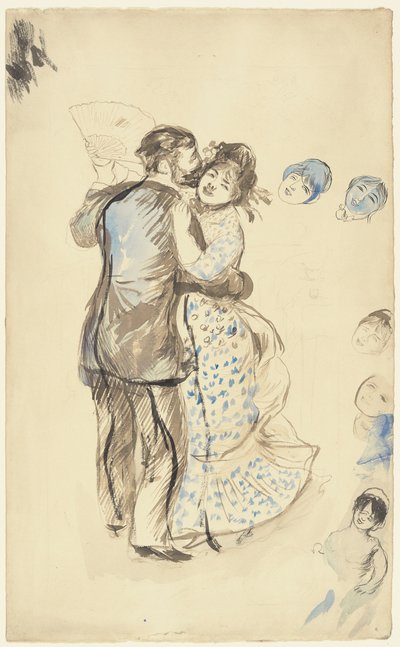 La danse mi? la campagne (Ülkede Dans) by Pierre Auguste Renoir