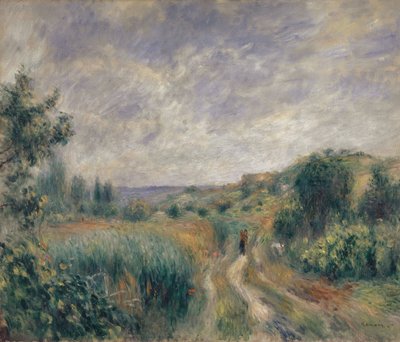 Essoyes Yakınındaki Manzara Çimen Üzerinde İki Figürlü Manzara, 1892. by Pierre Auguste Renoir